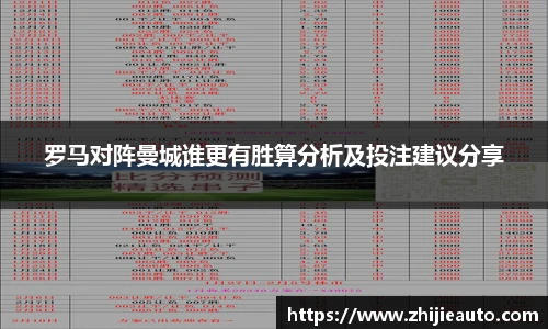 罗马对阵曼城谁更有胜算分析及投注建议分享